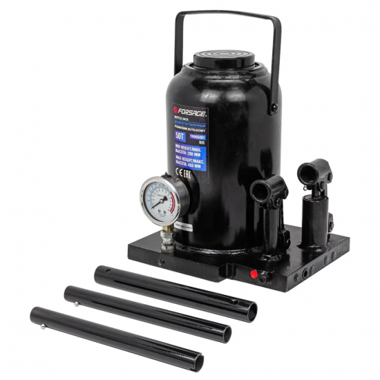 Крик бутилка двускоростен  с манометър 50 т ( 280мм- 450 мм) , FORSAGE