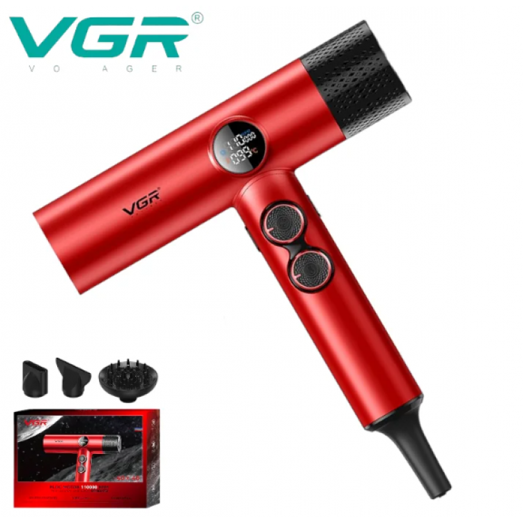 Професионален Сешоар VGR V-401 с LED Дисплей Червен и Черен Сешоар Професионален Сешоар VGR V-401 с LED Дисплей Червен и Черен Сешоар