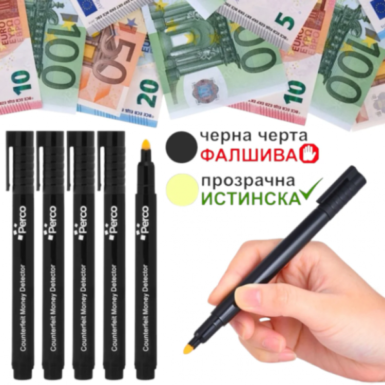 Писалка Тестер за Банкноти Комплект 5 броя EUR USD € $