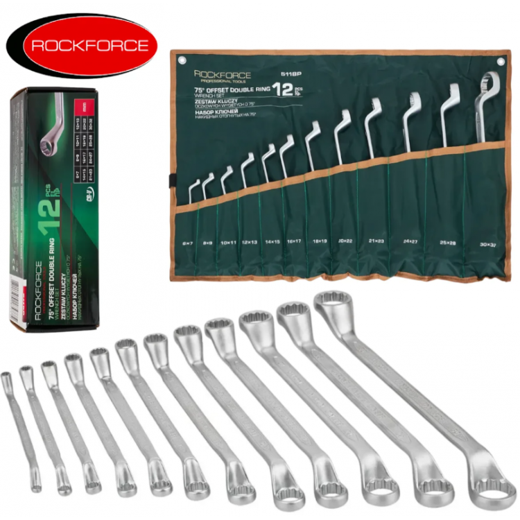 Ключове Лули Комплект ROCKFORCE Лула 6–32мм 12 части