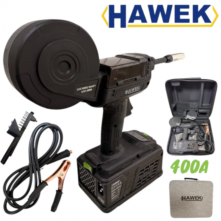Инверторен телоподаващ апарат без газ Hawek 400A – професионално заваряване с една ръка