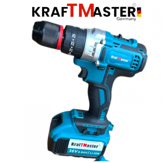 Акумулаторни безчеткови импакт и винтоверт 36V 8AH в куфар KRAFTMASTER