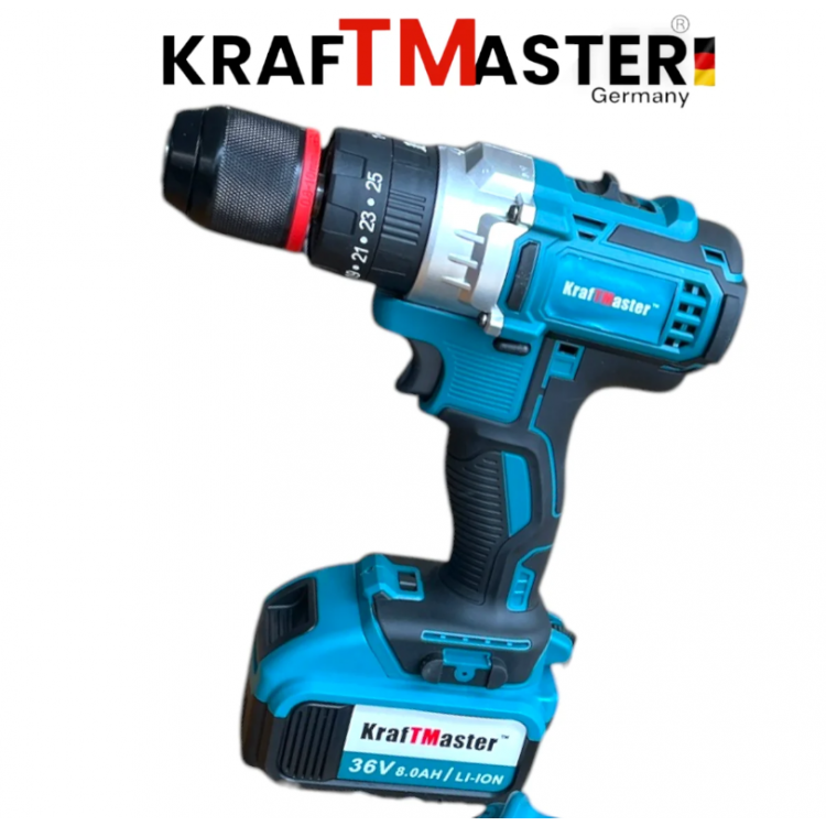 Акумулаторни безчеткови импакт и винтоверт 36V 8AH в куфар KRAFTMASTER Акумулаторни безчеткови импакт и винтоверт 36V 8AH в куфар KRAFTMASTER
