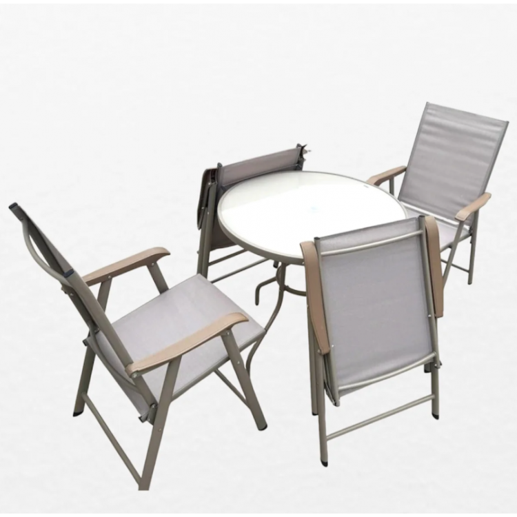 Градински комплект Маса и 4 Стола сгъваеми 5 части