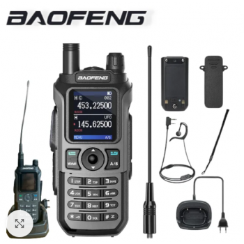 Преносима радиостанция Baofeng UV-21 PRO V2, тричестотна лента, безжично съпоставяне на честотите, USB тип C зареждане, FM радио
