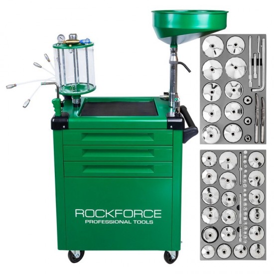 Професионална система за смяна на масла 80 литра , 61 части , ROCKFORCE Професионална система за смяна на масла 80 литра , 61 части , ROCKFORCE