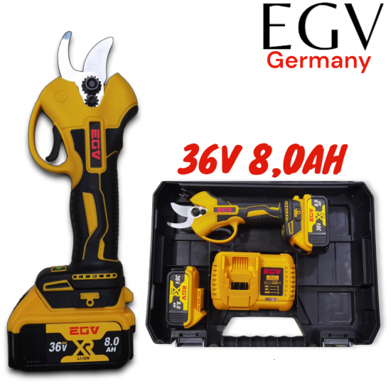 Акумулаторна Лозарска Ножица EGV PRO 36V 8,0AH Градинска Резачка 33мм Акумулаторна Лозарска Ножица EGV PRO 36V 8,0AH Градинска Резачка 33мм