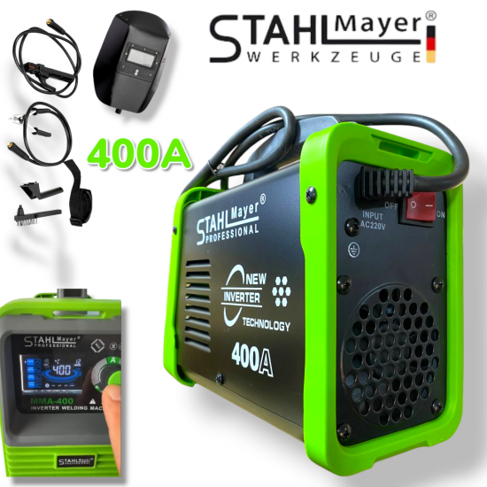 Електрожен 400А STAHLMAYER Инверторен с LCD Дисплей Модел: 2025 Електрожен 400А STAHLMAYER Инверторен с LCD Дисплей Модел: 2025