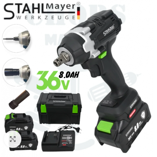 Акумулаторен Комбиниран Гайковерт – Винтоверт 36V 8,0AH Ударен STAHLMAYER BLACK SERIES