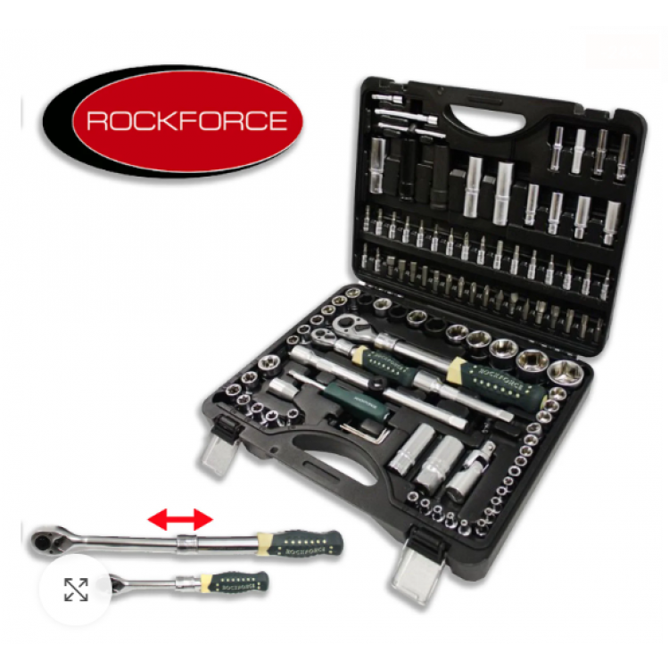 Куфар Гедоре с разтегателни тресчотки ROCK FORCE 108 части, CR-V, Cr-Mo, 1/2" и 1/4" Куфар Гедоре с разтегателни тресчотки ROCK FORCE 108 части, CR-V, Cr-Mo, 1/2" и 1/4"