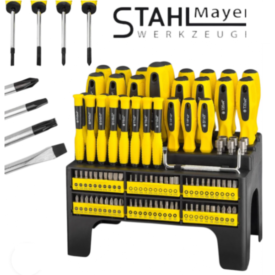 Комплект отвертки и битове 100 части , STAHLMAYER