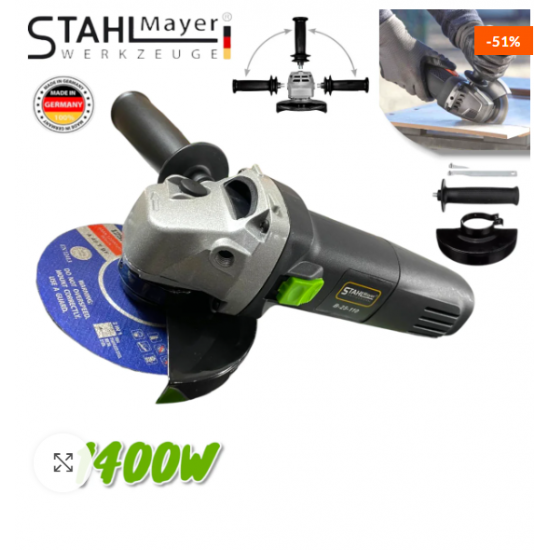 Електрически Ъглошлайф 1400W STAHLMAYER BLACK 220V на Ток с Регулиране на Обороти