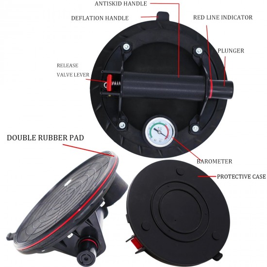 Вакуум за плочки с помпа и манометър STAHLMAYER Вакуум за плочки с помпа и манометър STAHLMAYER