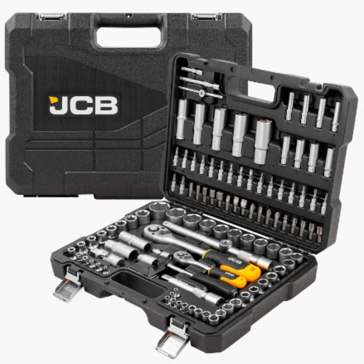 Гедоре Професионално 108 части JCB 1/2 и 1/4 J-41082-5 Хром Ванадиева Стомана