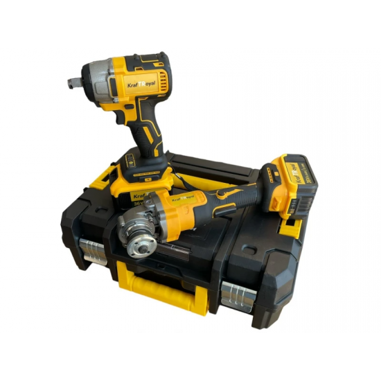 Комплект акумулаторен ъглошлайф и гайковерт 36V 8Ah KraftRoyal Комплект акумулаторен ъглошлайф и гайковерт 36V 8Ah KraftRoyal