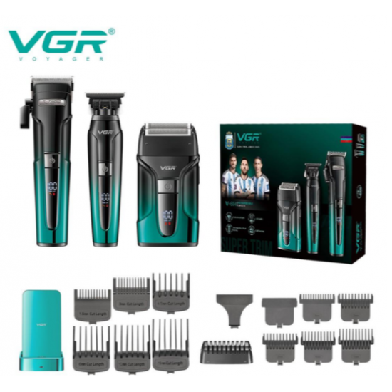 Комплект VGR V-694 акумулаторни машинки за подстригване на брада и коса Комплект VGR V-694 акумулаторни машинки за подстригване на брада и коса