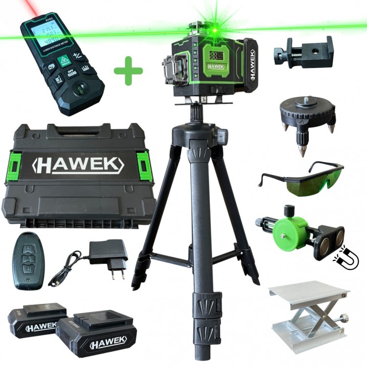 ПРОФЕСИОНАЛЕН ЛАЗЕРЕН НИВЕЛИР HAWEK 4D 16 ЛИНИИ + ЛАЗЕРНА РОЛЕТКА 50 МЕТРА ПРОФЕСИОНАЛЕН ЛАЗЕРЕН НИВЕЛИР HAWEK 4D 16 ЛИНИИ + ЛАЗЕРНА РОЛЕТКА 50 МЕТРА