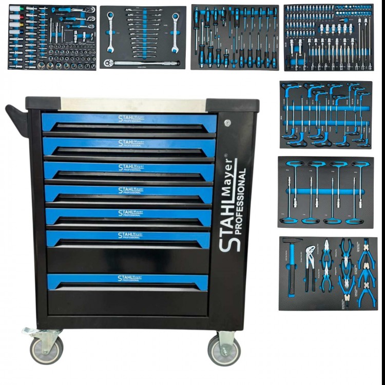 Професионален шкаф с инструменти 251 части , STAHLMAYER - BLUE Професионален шкаф с инструменти 251 части , STAHLMAYER - BLUE