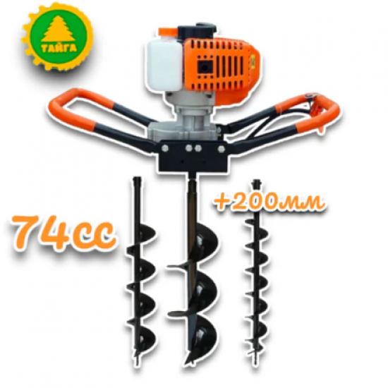 Бензинов Свредел + 200мм Бургия ТАЙГА 74cc Кубика Моторен Свредел (Свредло) за земя Бензинов Свредел + 200мм Бургия ТАЙГА 74cc Кубика Моторен Свредел (Свредло) за земя