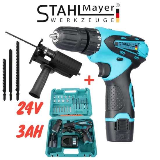 Акумулаторен винтоверт Vermark Starke  + Удължение и накрайници