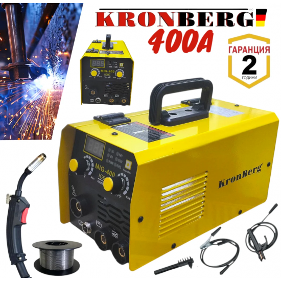 Телоподаващо Инверторен Електрожен 400А 2в1 Заваръчна Техника KRONBERG 2в1 + Соларен Шлем Телоподаващо Инверторен Електрожен 400А 2в1 Заваръчна Техника KRONBERG 2в1 + Соларен Шлем