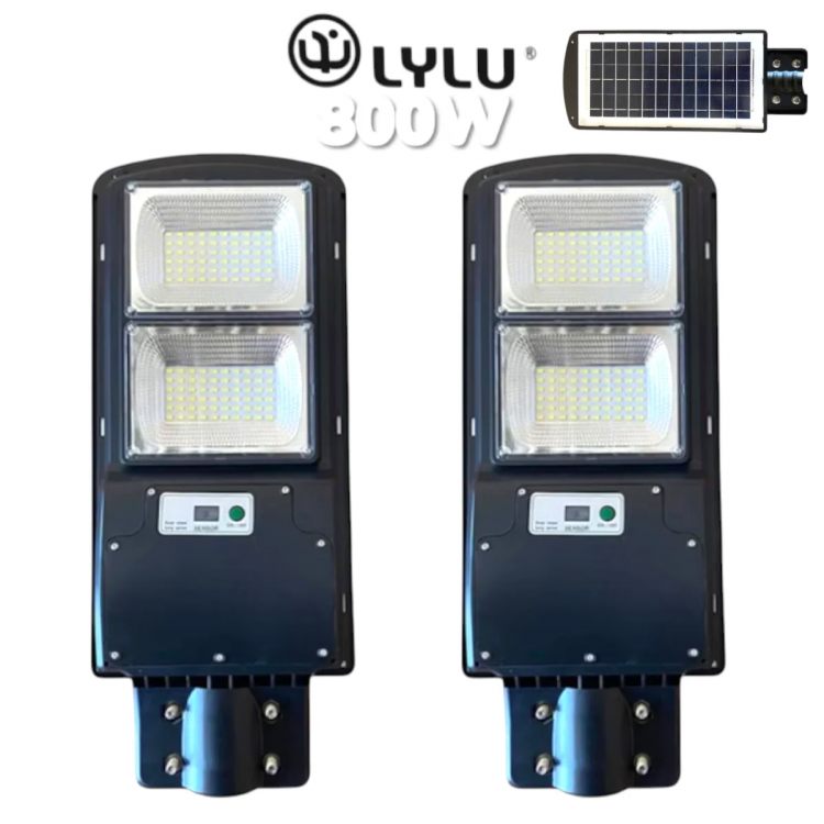 Улична Соларна LED Лампа със сензор LYLU 800W Прожектор 2 броя