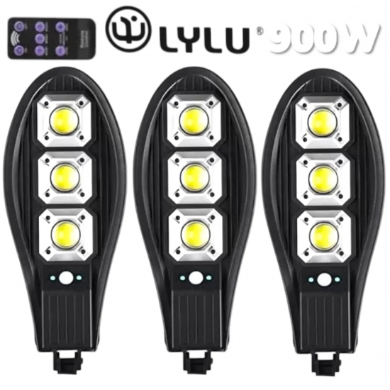 Соларна LED Лампа 900W LYLU Прожектор 3 броя с дистанционно