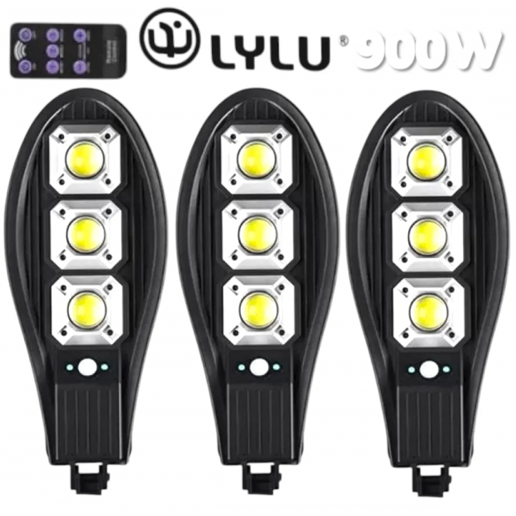 Соларна LED Лампа 900W LYLU Прожектор 3 броя с дистанционно