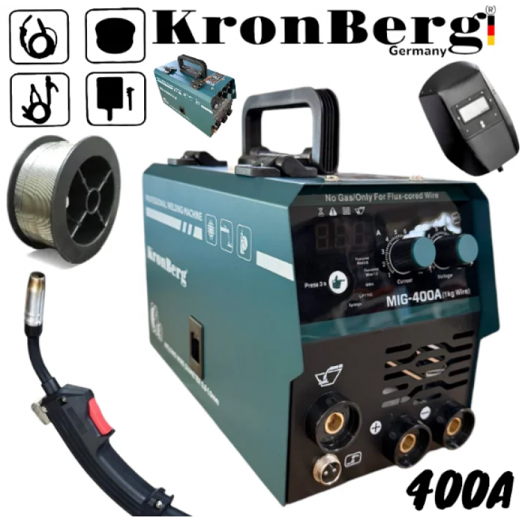 Телоподаващо и Инверторен Електрожен Комбиниран 2в1 KRONBERG 400A Заваръчен Апарат