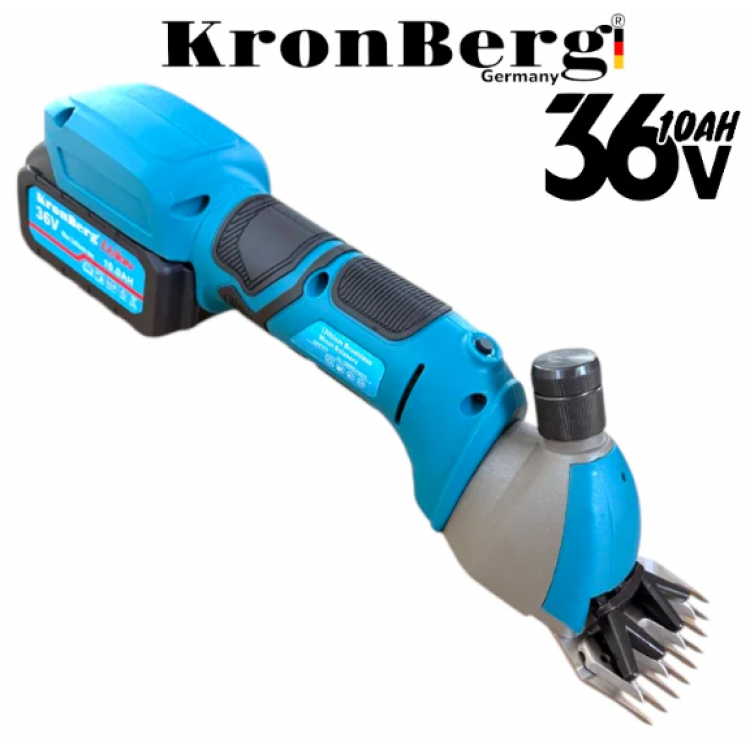Акумулаторна Машинка за Подстригване на Овце и Животни 36V 10AH KRONBERG 2 Батерии и Подарък Резервен Нож