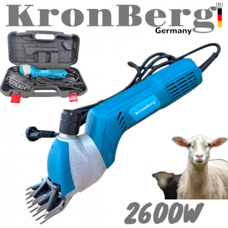 Електрическа Машинка за Подстригване на Овце и Животни 2800W KRONBERG Подарък Резервен Нож