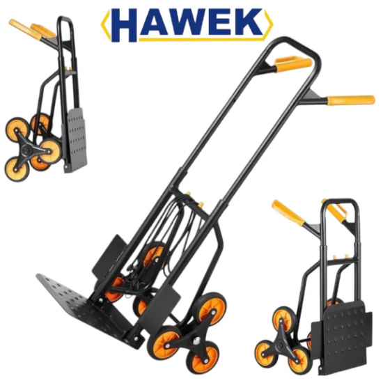 Количка за Стълби HAWEK HW-9034 Сгъваема Транспортна Количка с 6 колела Товароносимост 200кг