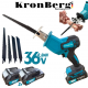 Акумулаторен Мини Безчетков Саблен Трион с 4 Ножа KRONBERG 36V 8,0AH Прав Трион за Месо Дърво Пластмаса Желязо Метал и ДР. 2 Батерии