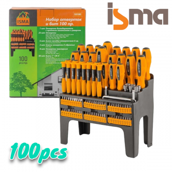 Комплект Отвертки и Битове ISMA 100 части