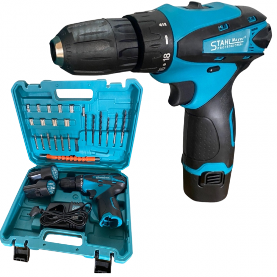 Акумулаторен Двускоростен Винтоверт STAHL MAYER 24V + Накрайници Акумулаторен Двускоростен Винтоверт STAHL MAYER 24V + Накрайници