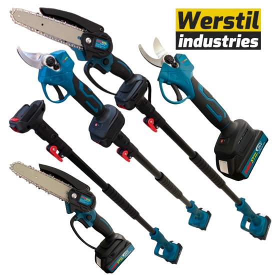 3в1 Градински Комплект Телескопичен Прът Акумулаторна Ножица и Резачка За Клони и Лозето 36V 8,0AH 3в1 Градински Комплект Телескопичен Прът Акумулаторна Ножица и Резачка За Клони и Лозето 36V 8,0AH