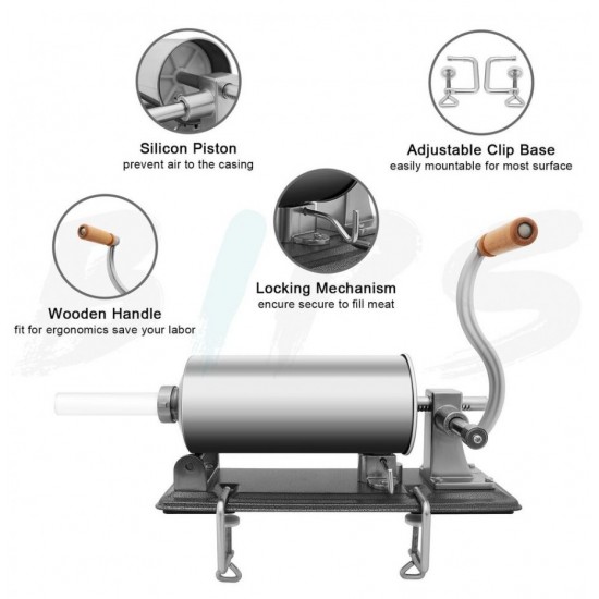 Пълначка за Месо и Наденици Суджук др. с Метален Плот 4 литра кг. 4 броя фуния STAHLMAYER Ф17 ф21 Ф25 и ф29 Пълначка за Месо и Наденици Суджук др. с Метален Плот 4 литра кг. 4 броя фуния STAHLMAYER Ф17 ф21 Ф25 и ф29