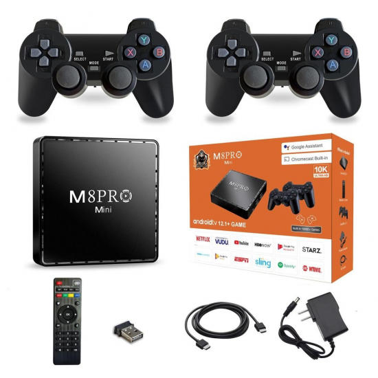 Конзола M8 Pro TV Game Box 4K HDMI 2.4G с Два Джойстика и дистанционно над 33 000 игри Конзола M8 Pro TV Game Box 4K HDMI 2.4G с Два Джойстика и дистанционно над 33 000 игри