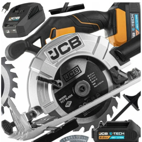 Акумулаторен ръчен циркуляр JCB 18CS-2XB-E , 18 V, 165 мм, с батерия и зарядно