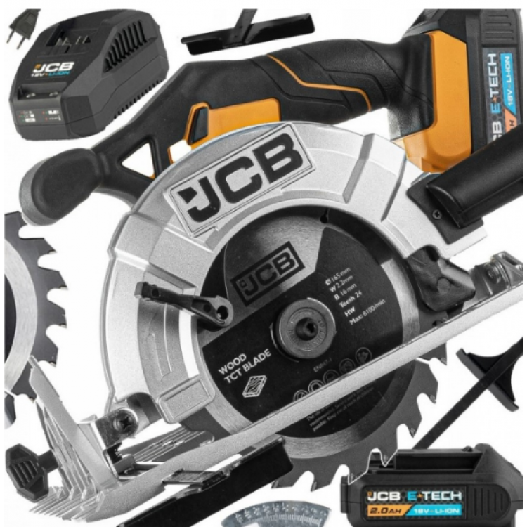 Акумулаторен ръчен циркуляр JCB 18CS-2XB-E , 18 V, 165 мм, с батерия и зарядно Акумулаторен ръчен циркуляр JCB 18CS-2XB-E , 18 V, 165 мм, с батерия и зарядно