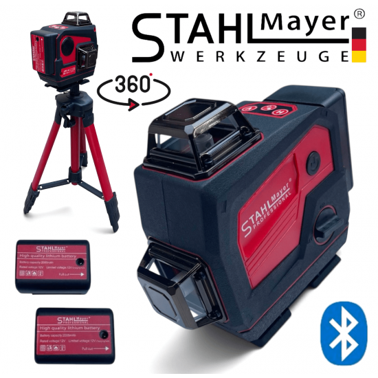 Лазерен Нивелир 4D 16 линии 360° Зелен Лазер с Bluetooth Високоговорител STAHLMAYER Professional Блутут Музика Лазерен Нивелир 4D 16 линии 360° Зелен Лазер с Bluetooth Високоговорител STAHLMAYER Professional Блутут Музика