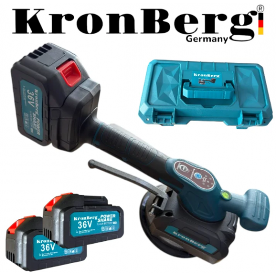 Вендуза за Плочки Акумулаторна KRONBERG 36V 10AH 2 Батерии в Куфар Вакуум Вибромашина 150кг Вендуза за Плочки Акумулаторна KRONBERG 36V 10AH 2 Батерии в Куфар Вакуум Вибромашина 150кг