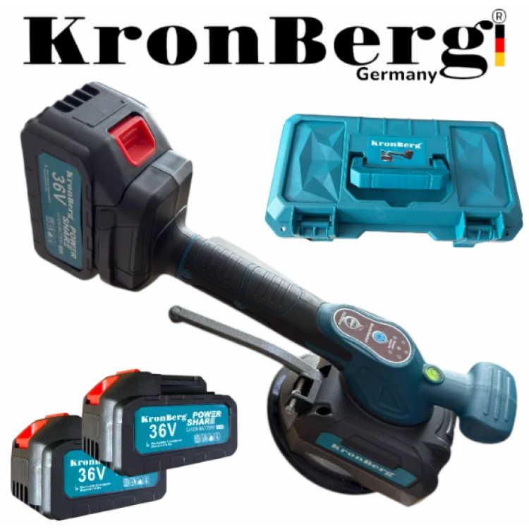 Вендуза за Плочки Акумулаторна KRONBERG 36V 10AH 2 Батерии в Куфар Вакуум Вибромашина 150кг Вендуза за Плочки Акумулаторна KRONBERG 36V 10AH 2 Батерии в Куфар Вакуум Вибромашина 150кг