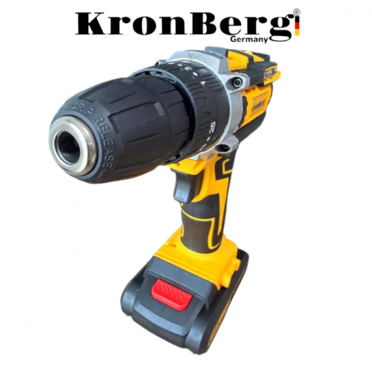 Акумулаторен Безчетков Ударен Винтоверт (Бормашина) KRONBERG 36V 8AH 2 Батерии и Зарядно в Куфар