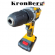 Акумулаторен Безчетков Ударен Винтоверт (Бормашина) KRONBERG 36V 8AH 2 Батерии и Зарядно в Куфар