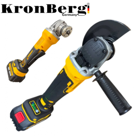 Безчетков Акумулаторен Ъглошлайф Безжичен KRONBERG 125мм 36V 10Ah 2 Батерии и Зарядно Устройство в Куфар Безчетков Акумулаторен Ъглошлайф Безжичен KRONBERG 125мм 36V 10Ah 2 Батерии и Зарядно Устройство в Куфар