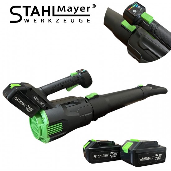 Акумулаторна въздуходувка STAHLMAYER  36v-8Ah. Духалка за листа ,  2 батерии и зарядно
