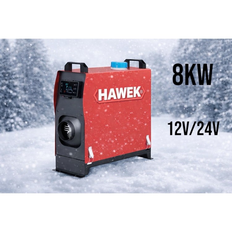Суха Дизелова Печка HAWEK  8kW – за кемпери, бусове и гаражи 12V / 24V / 220V