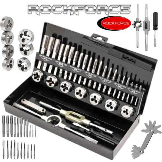 Комплект метчици и плашки 32-части RockForce Комплект метчици и плашки 32-части RockForce