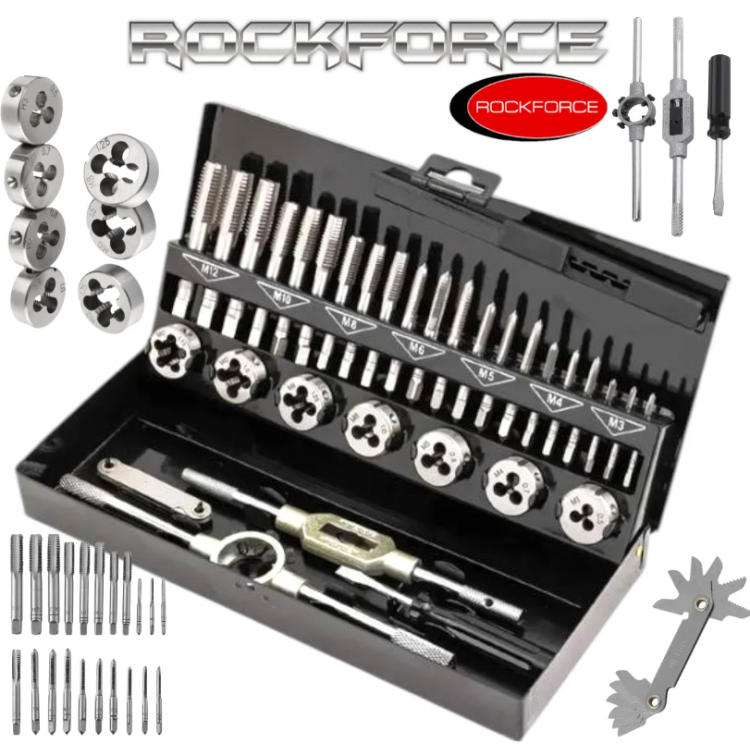 Комплект метчици и плашки 32-части RockForce Комплект метчици и плашки 32-части RockForce